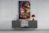 Sunset Desert Sunflower Face Glass Wall Art