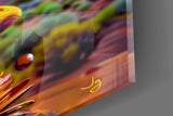 Sunset Desert Sunflower Face Glass Wall Art