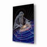 Silver Line Creator of the Galaxy Glass Wall Art - 72x46 cm