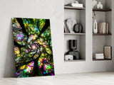 Stained Glass Tree Canopy Spiral Glass Wall Art