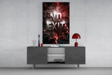 No Exit Red Cracked Lava Typography Glass Wall Art
