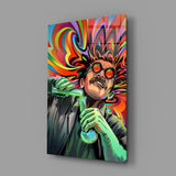 Neon Mad Scientist Green Potion Glass Wall Art