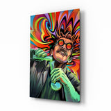 Glasbild Neon Mad Scientist Green Potion - 72x46 cm