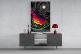 Neon Valley Moonlit Rainbow Sunset Glass Wall Art