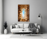 Floating Pages Sunlit Library Glass Wall Art