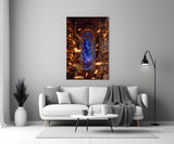 Starlit Library Floating Books Glass Wall Art
