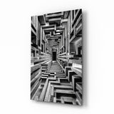 Tableau en verre Monochrome Timber Infinity Corridor - 72x46 cm