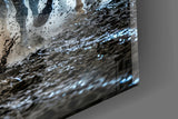 Galloping Horse Herd Lightning Storm Glass Wall Art