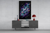 Cosmic Whale Nebula and Astronaut Glass Wall Art