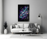 Cosmic Whale Nebula and Astronaut Glass Wall Art