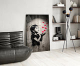 Stencil Girl Red Paper Cranes Glass Wall Art