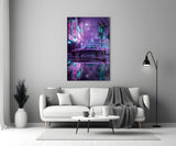Neon Street Purple Sports Coupe Glass Wall Art