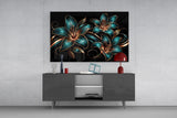Teal and Copper Lily Trio Glass Wall Art