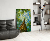 Swirling Sky Treetop Canopy Glass Wall Art
