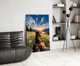 Horseback Ride Mountain Valley Glass Wall Art