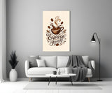 Splashing Espresso Cup Typography Glass Wall Art