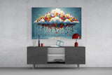 Blooming Cloud Wildflower Burst Glass Wall Art