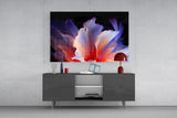 Abstract Petal Bloom Purple and Coral Glass Wall Art