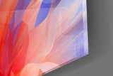 Abstract Petal Bloom Purple and Coral Glass Wall Art
