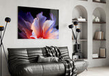 Abstract Petal Bloom Purple and Coral Glass Wall Art
