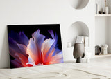 Abstract Petal Bloom Purple and Coral Glass Wall Art