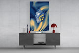 Golden Starry Anatomical Heart Glass Wall Art