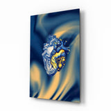Glasbild Golden Starry Anatomical Heart - 72x46 cm