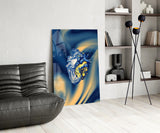 Golden Starry Anatomical Heart Glass Wall Art