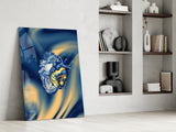 Golden Starry Anatomical Heart Glass Wall Art