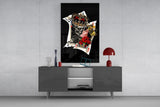 Skull King and Queen Playing Cards Glass Wall Art