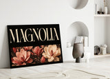 Magnolia Rose and Ivory Floral Glass Wall Art