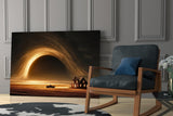 Golden Star Vortex Over a Lone Farmhouse Glass Wall Art