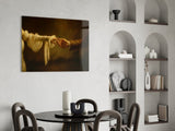 Golden Light Reaching Hands Romance Glass Wall Art