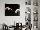 Loading Spinner Reaching Hands Glass Wall Art