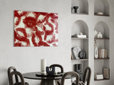 Red Lip Prints Kiss Marks Glass Wall Art