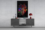 Floral Anatomical Heart Multicolor Glass Wall Art