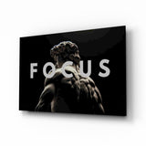 Glasbild Focus Classical Statue Monochrome - 72x46 cm