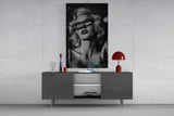 Vintage Blonde Bombshell Portrait Glass Wall Art