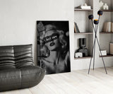 Vintage Blonde Bombshell Portrait Glass Wall Art
