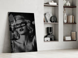 Vintage Blonde Bombshell Portrait Glass Wall Art