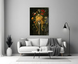 Spaghetti Fork and Wildflowers Glass Wall Art