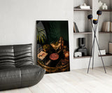 Martini Cocktail Golden Bar Cart Glass Wall Art