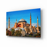 Cuadro de cristal Terracotta Domed Basilica Blue Sky - 72x46 cm