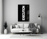 Execution Bold Black Glass Wall Art