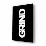 Glasbild Grind Bold Black - 72x46 cm