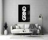Grind Bold Black Glass Wall Art
