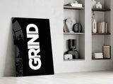 Grind Bold Black Glass Wall Art