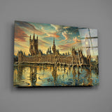 Big Ben Westminster Surrealist Style Glass Wall Art