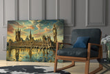 Big Ben Westminster Surrealist Style Glass Wall Art