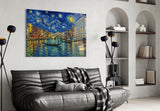 Venice Grand Canal Van Gogh Style Glass Wall Art